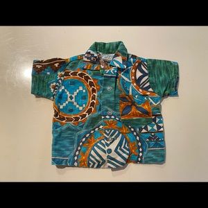Vintage Kolekole Blue Hawaiian Kids Shirt 2T